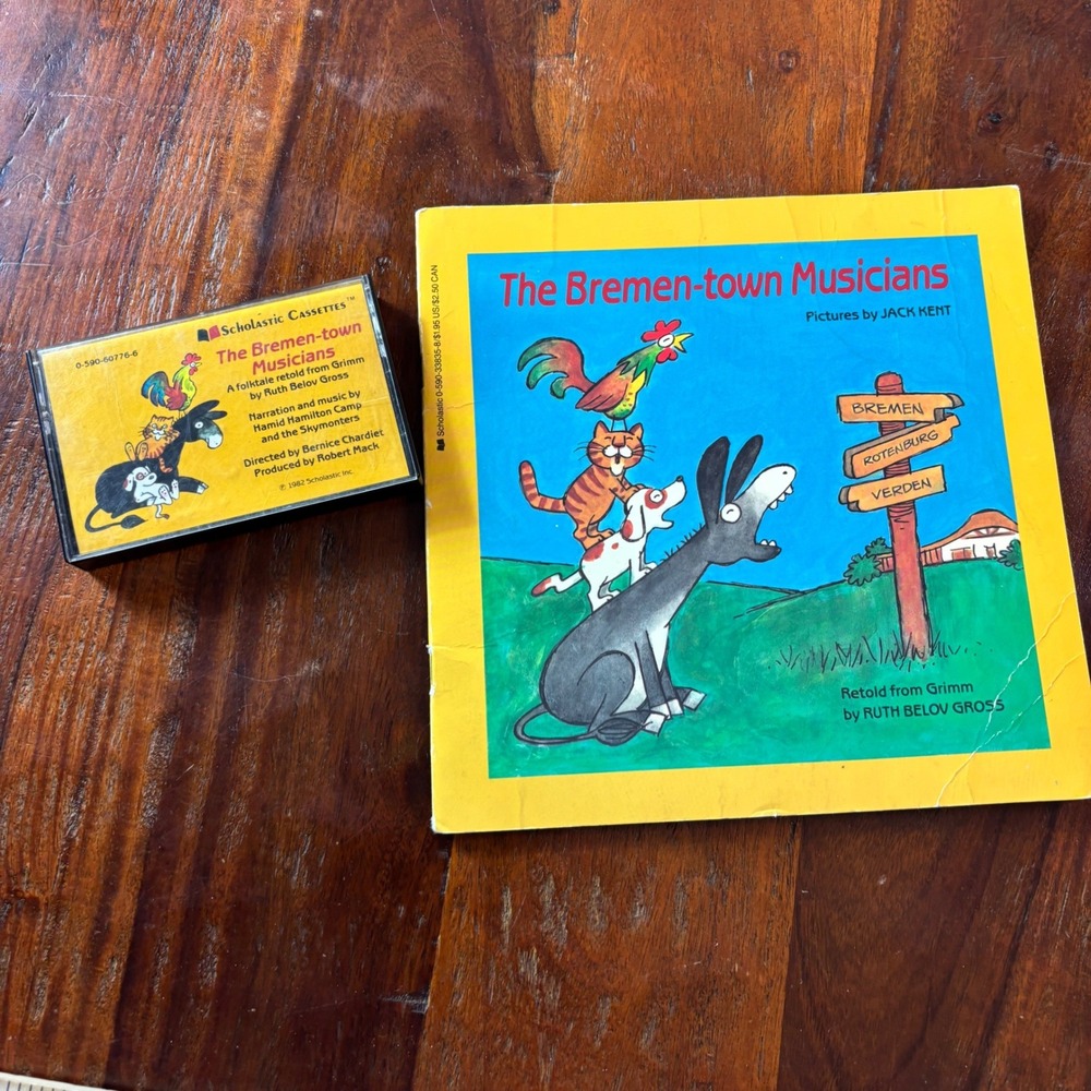 Vintage Scholastic The Bremen-town Musicians Book and Cassette Tape 1982